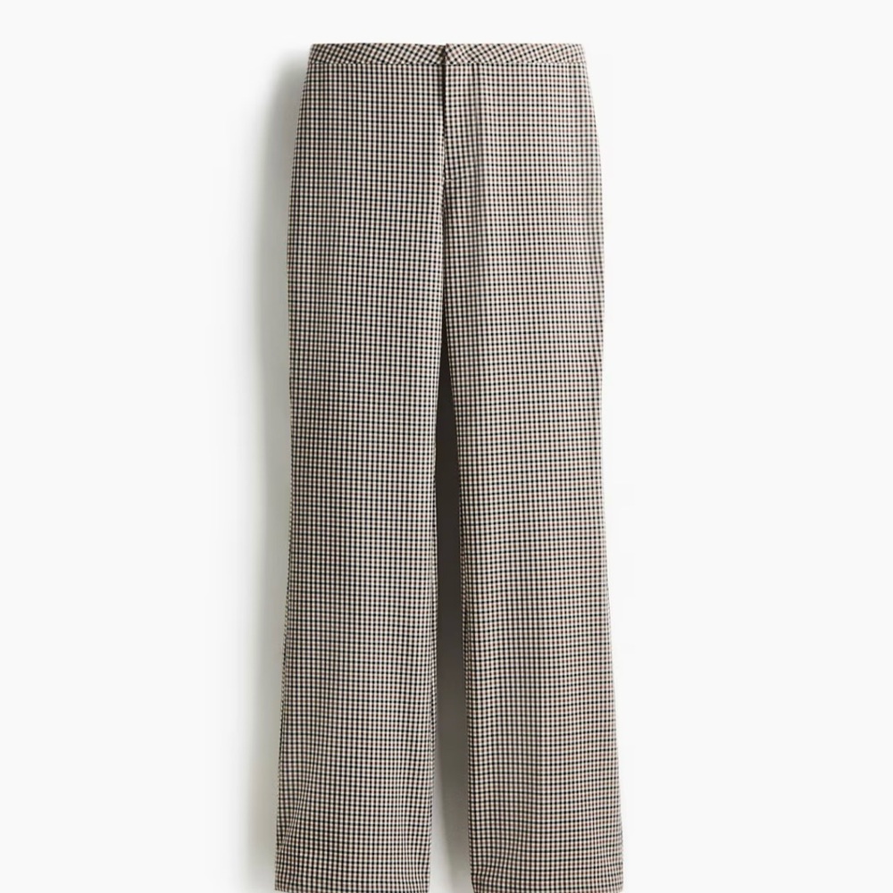 H&M Black and White Checkered Flare Pants